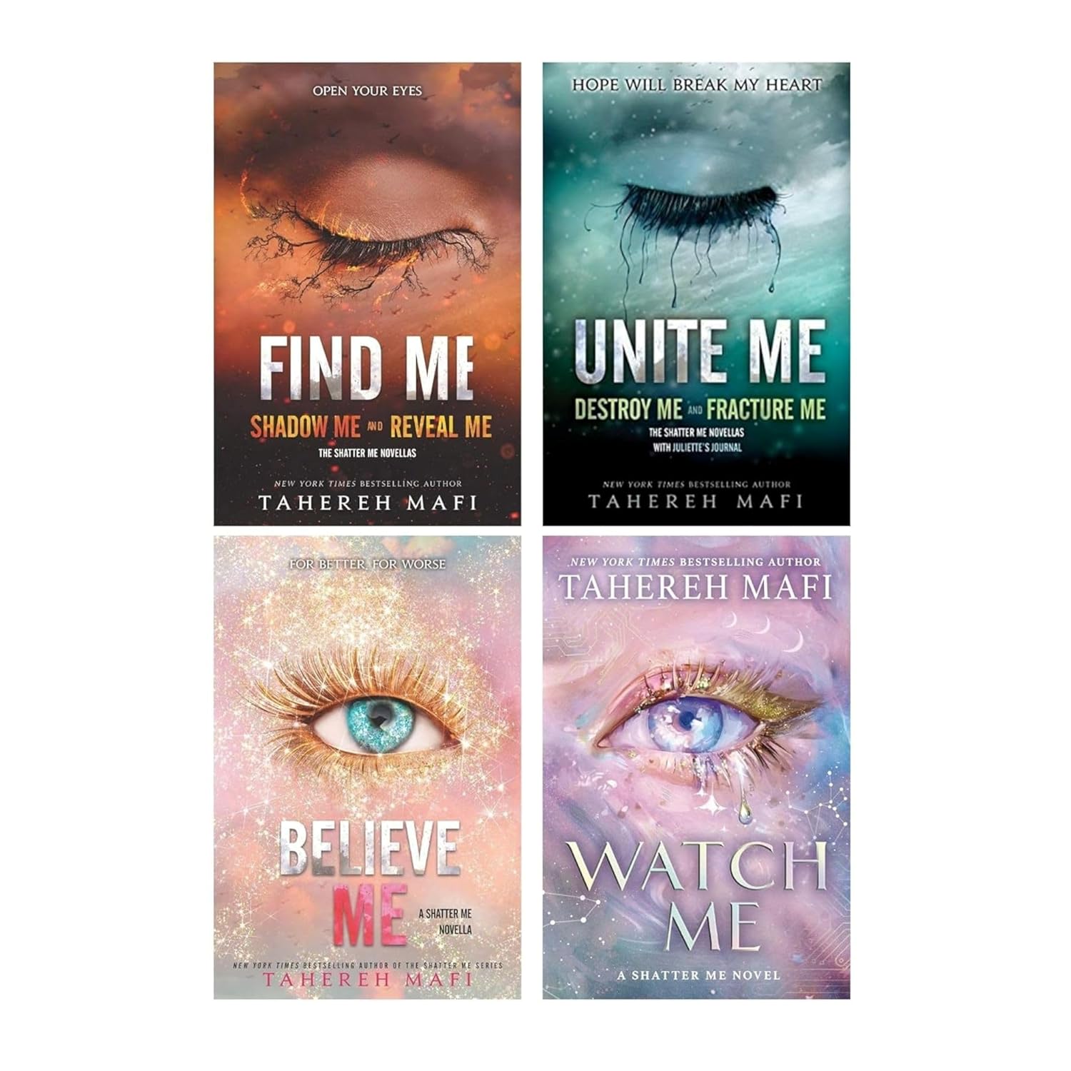 Find , Unite , Believe and Watch Me - Shatter Me 4 Books Set